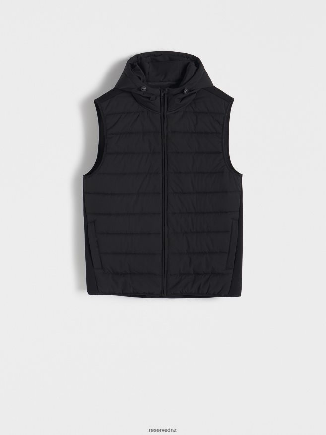 Reserved Men Hooded Vest P6H08T1642 Apparel Black