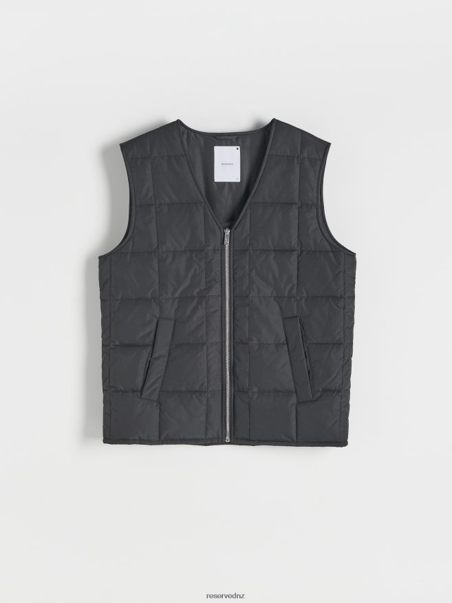 Reserved Men Quilted Vest P6H08T1639 Apparel Black