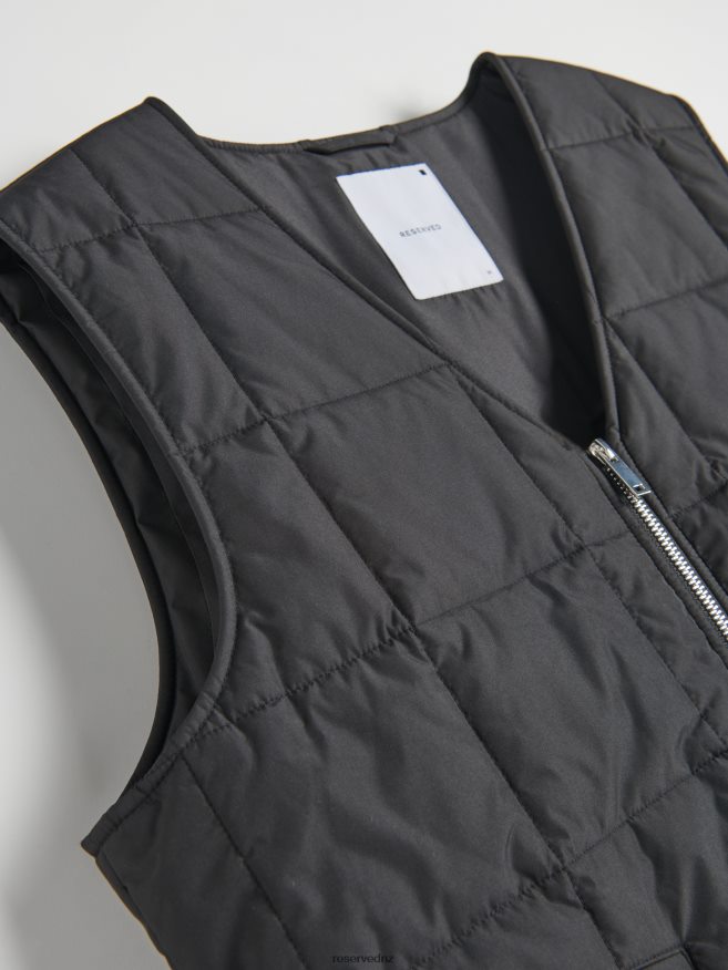 Reserved Men Quilted Vest P6H08T1639 Apparel Black