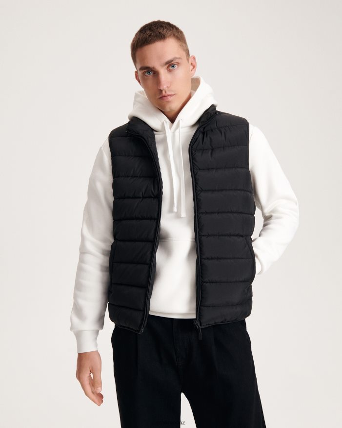 Reserved Men Quilted Vest With Stand Up Collar P6H08T1640 Apparel Black