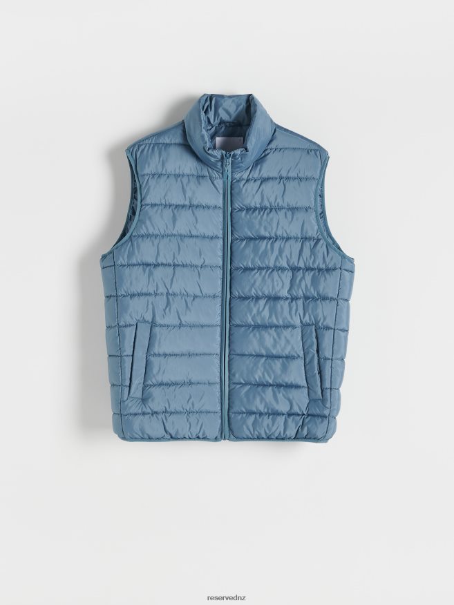 Reserved Men Quilted Vest With Stand Up Collar P6H08T1643 Apparel Steel Blue