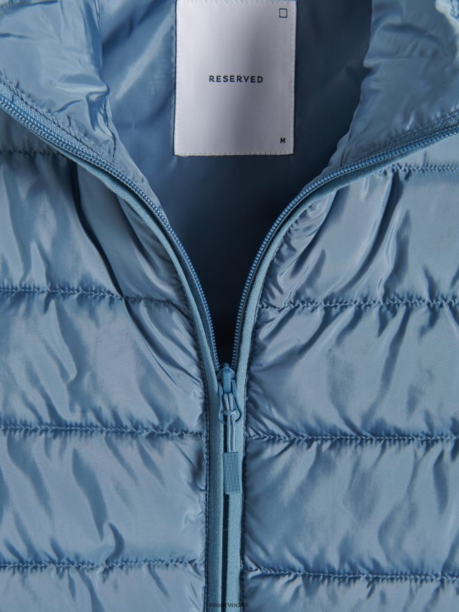 Reserved Men Quilted Vest With Stand Up Collar P6H08T1643 Apparel Steel Blue