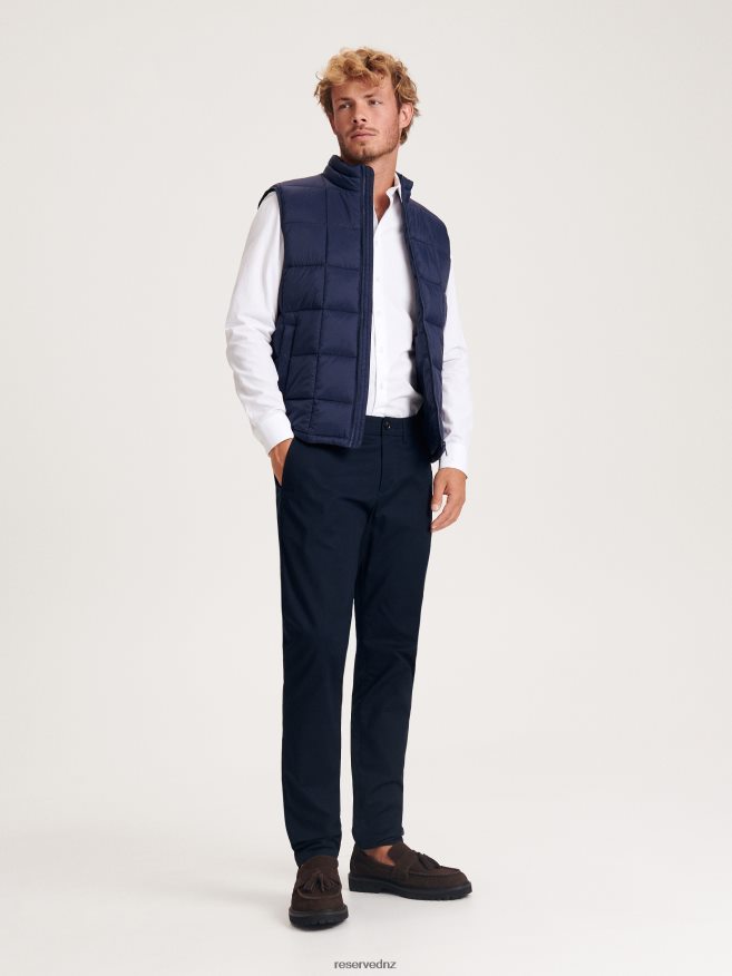 Reserved Men Vest With Stand Up Collar P6H08T1641 Apparel Navy