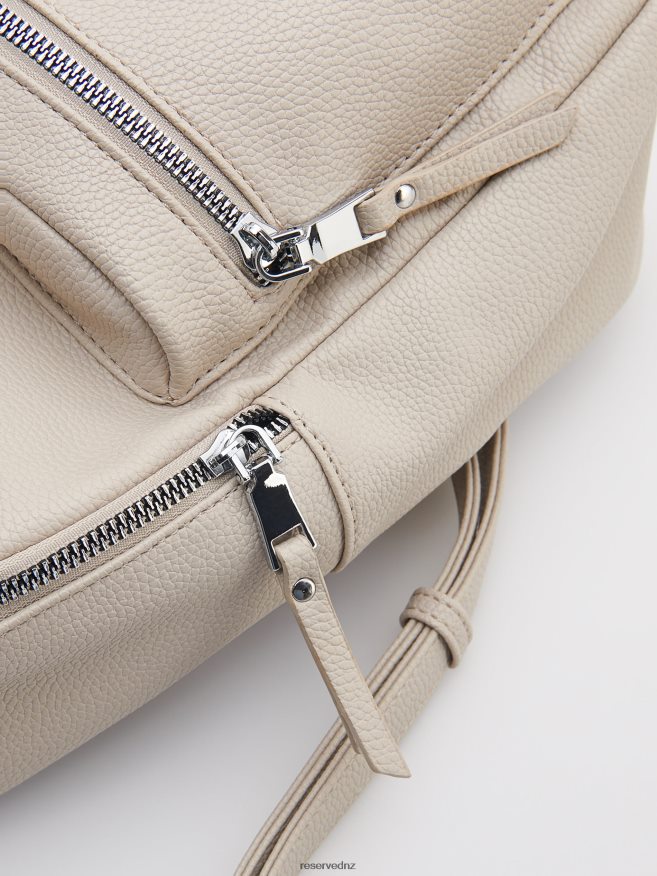 Reserved Women Faux Leather Backpack P6H08T137 Accessory Beige