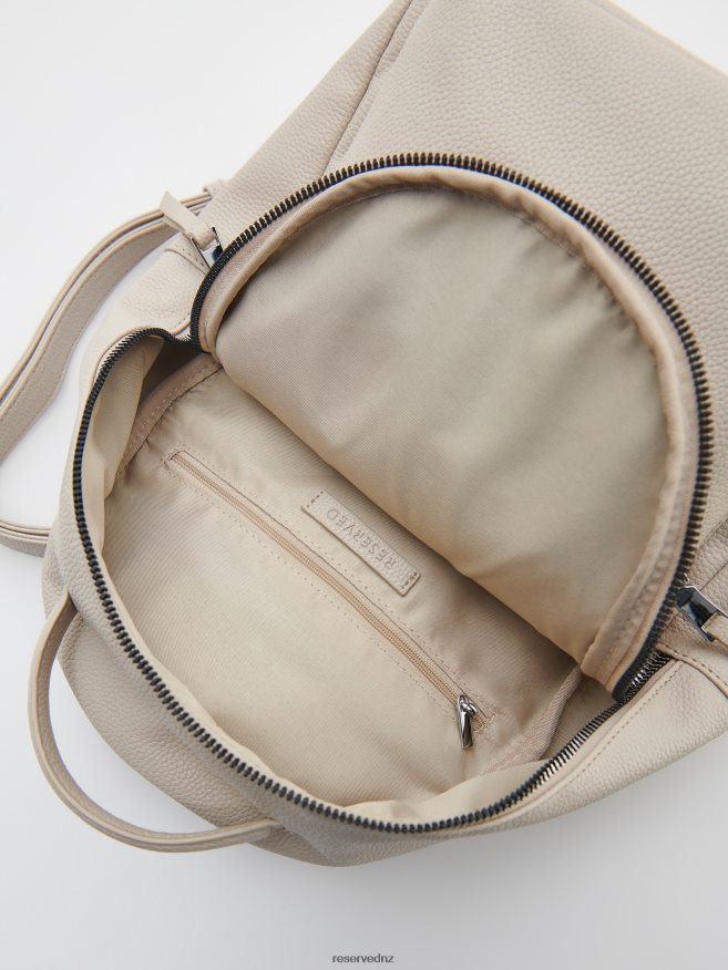 Reserved Women Faux Leather Backpack P6H08T137 Accessory Beige