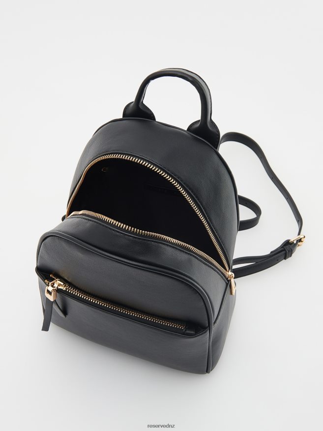 Reserved Women Faux Leather Backpack P6H08T186 Accessory Black