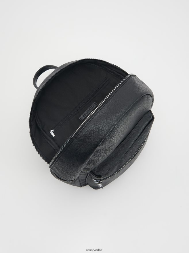 Reserved Women Faux Leather Backpack P6H08T987 Accessory Black
