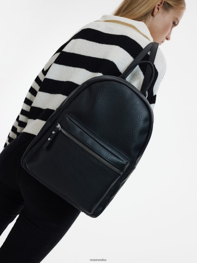 Reserved Women Faux Leather Backpack P6H08T987 Accessory Black