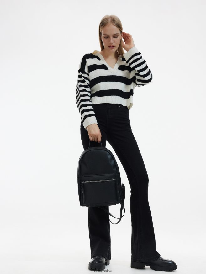 Reserved Women Faux Leather Backpack P6H08T987 Accessory Black