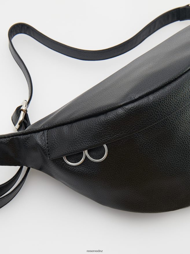 Reserved Women Faux Leather Pouch Bag P6H08T988 Accessory Black