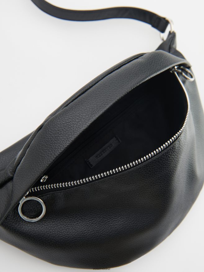 Reserved Women Faux Leather Pouch Bag P6H08T988 Accessory Black