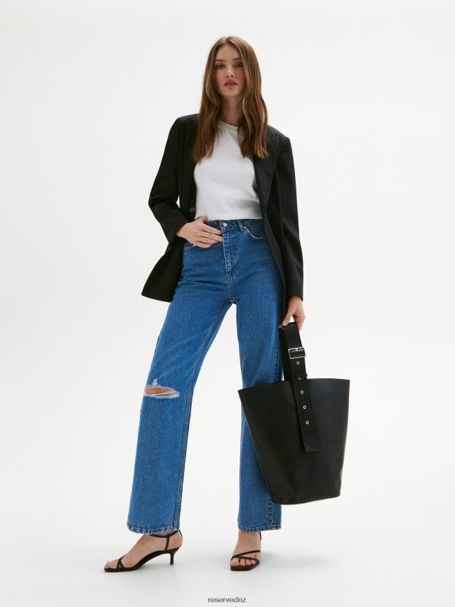 Reserved Women Leather Shopper Bag P6H08T989 Accessory Black