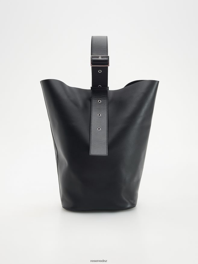 Reserved Women Leather Shopper Bag P6H08T989 Accessory Black