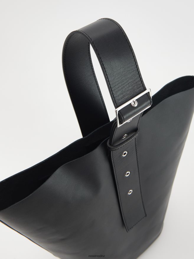 Reserved Women Leather Shopper Bag P6H08T989 Accessory Black