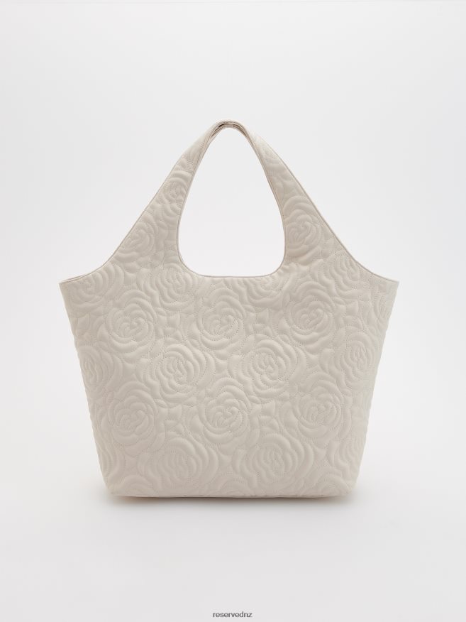 Reserved Women Shoulder Bag With Decorative Rivets And Stitching P6H08T990 Accessory Beige