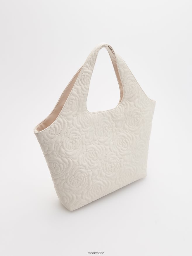 Reserved Women Shoulder Bag With Decorative Rivets And Stitching P6H08T990 Accessory Beige