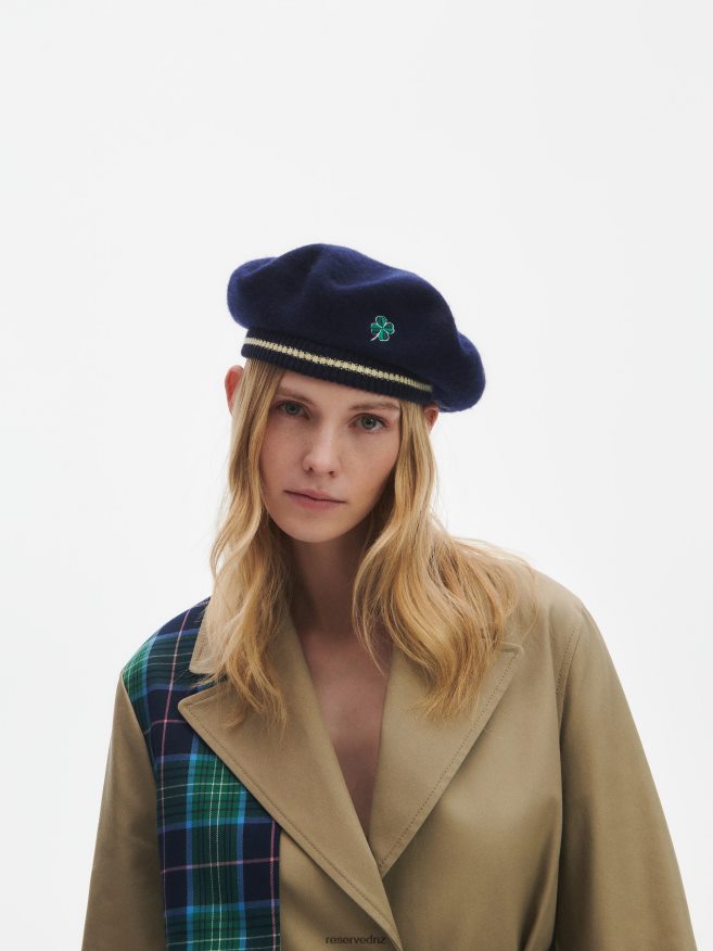 Reserved Women Wool Beret P6H08T1017 Accessory Navy
