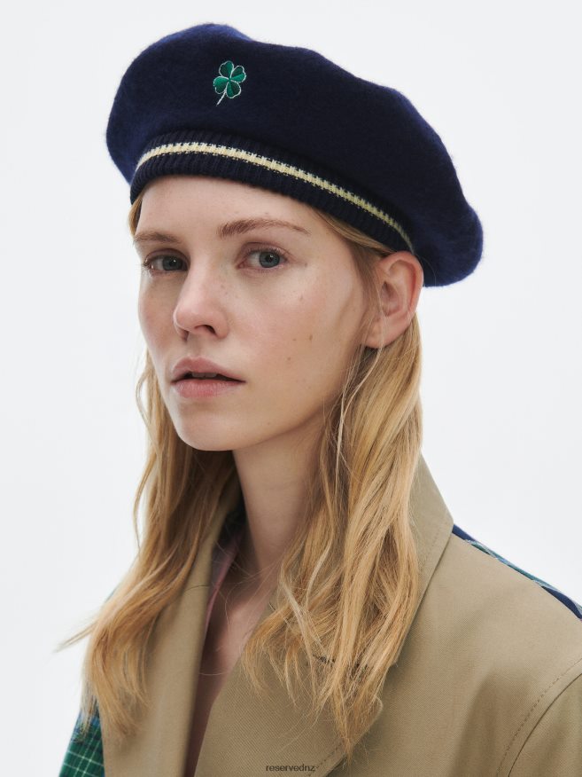 Reserved Women Wool Beret P6H08T1017 Accessory Navy