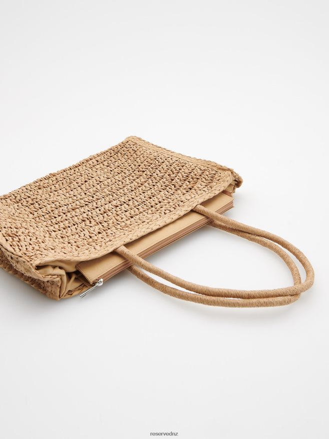 Reserved Women Woven Shopper Bag P6H08T998 Accessory Beige