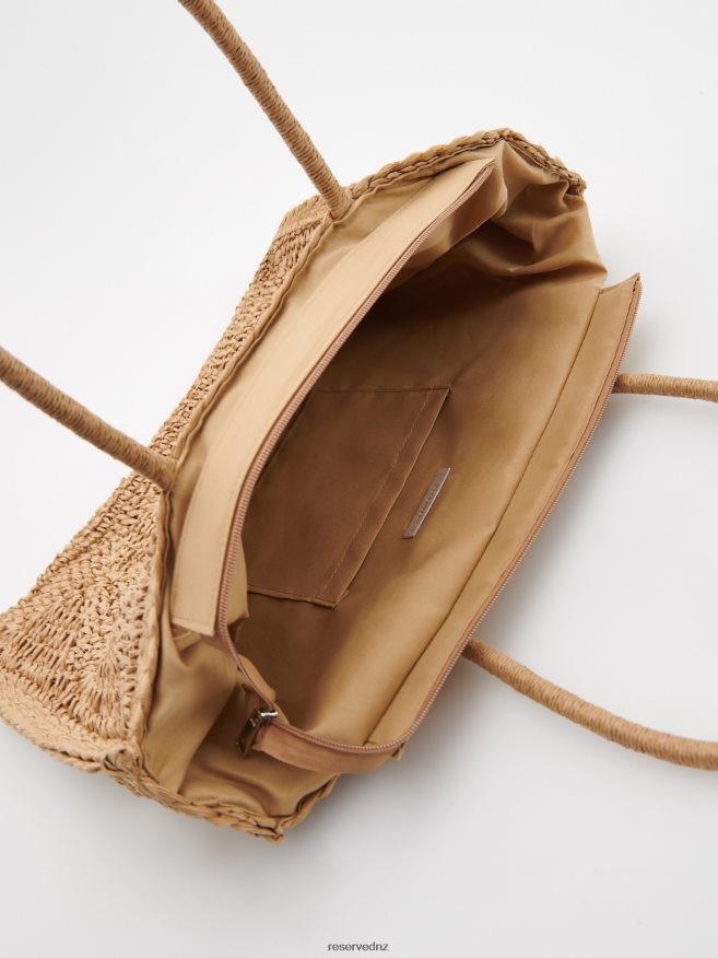 Reserved Women Woven Shopper Bag P6H08T998 Accessory Beige