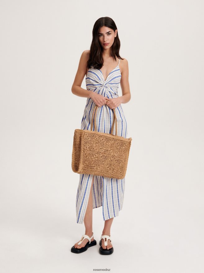 Reserved Women Woven Shopper Bag P6H08T998 Accessory Beige