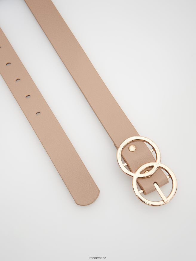 Reserved Women Belt With Decorative Buckle P6H08T1028 Accessory Beige
