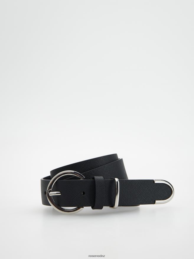Reserved Women Belt With Round Buckle P6H08T1022 Accessory Black