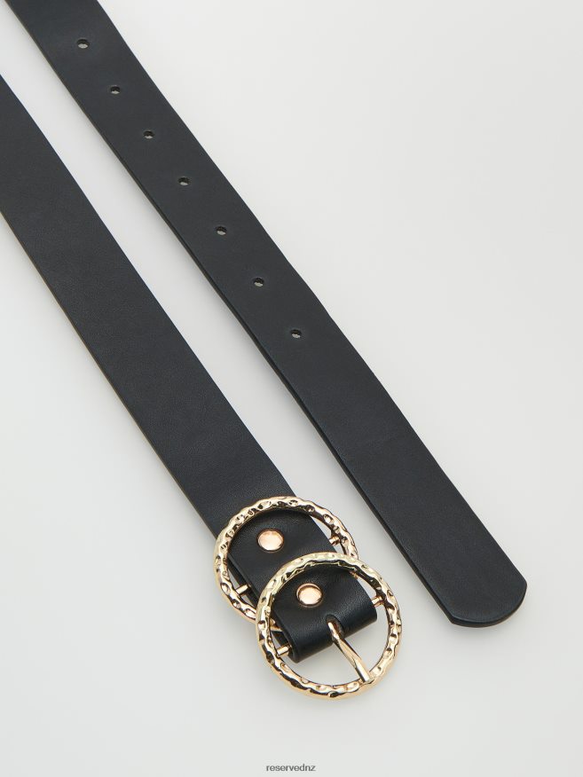 Reserved Women Buckle Belt P6H08T1024 Accessory Black