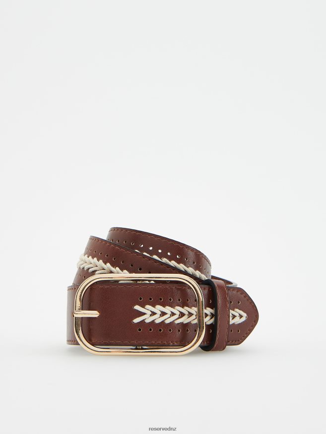Reserved Women Buckle Belt P6H08T1030 Accessory Brown