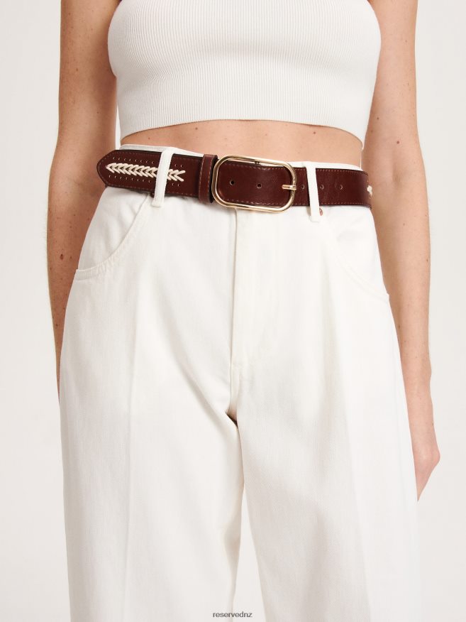 Reserved Women Buckle Belt P6H08T1030 Accessory Brown