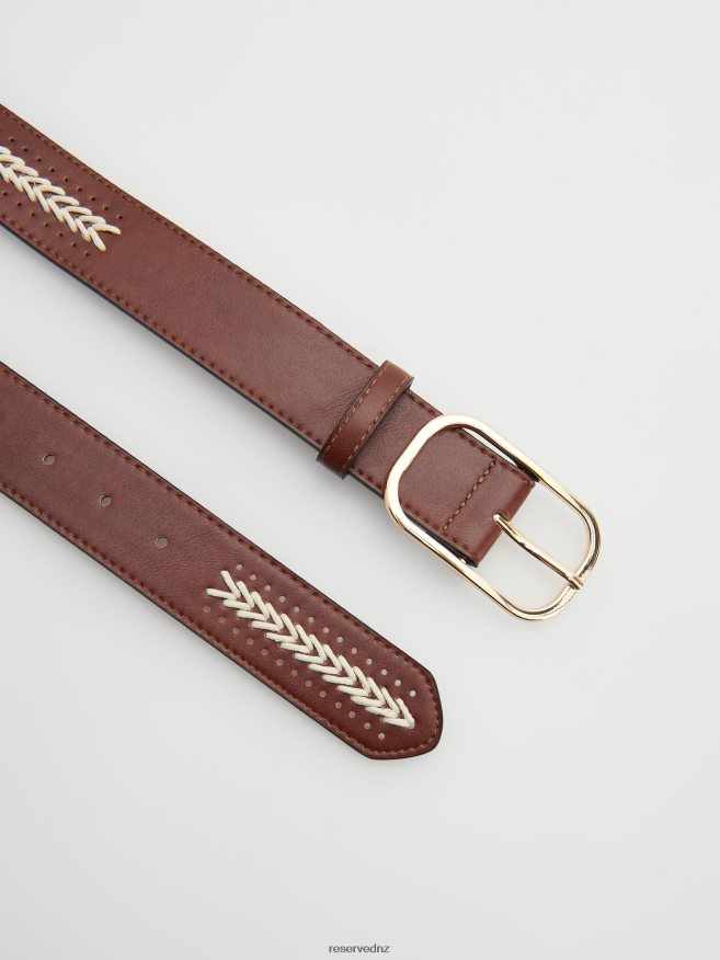 Reserved Women Buckle Belt P6H08T1030 Accessory Brown