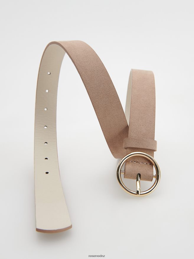 Reserved Women Faux Leather Belt P6H08T1032 Accessory Beige