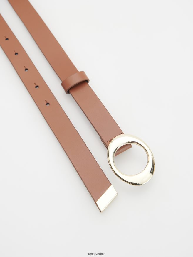 Reserved Women Leather Rich Belt P6H08T1023 Accessory Brown