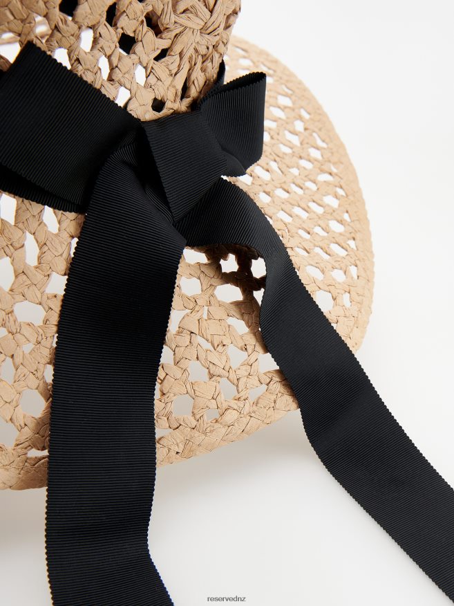 Reserved Women Hat With Decorative Bow Detail P6H08T1010 Accessory Wheat