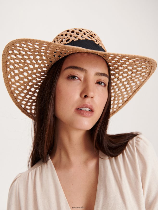 Reserved Women Hat With Decorative Bow Detail P6H08T1010 Accessory Wheat