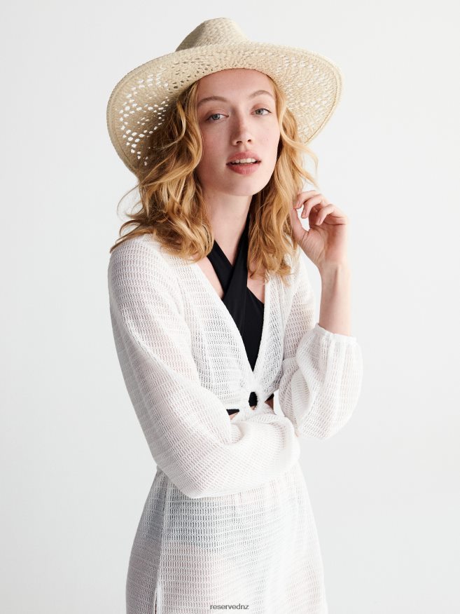 Reserved Women Hat With Decorative Shells P6H08T1009 Accessory Nude