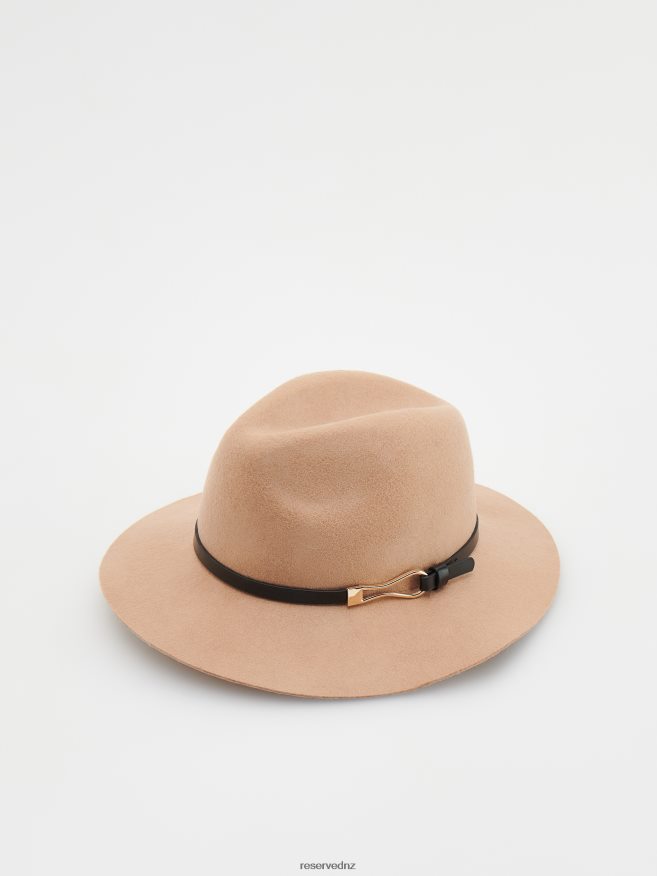 Reserved Women Wool Hat P6H08T1007 Accessory Golden Brown