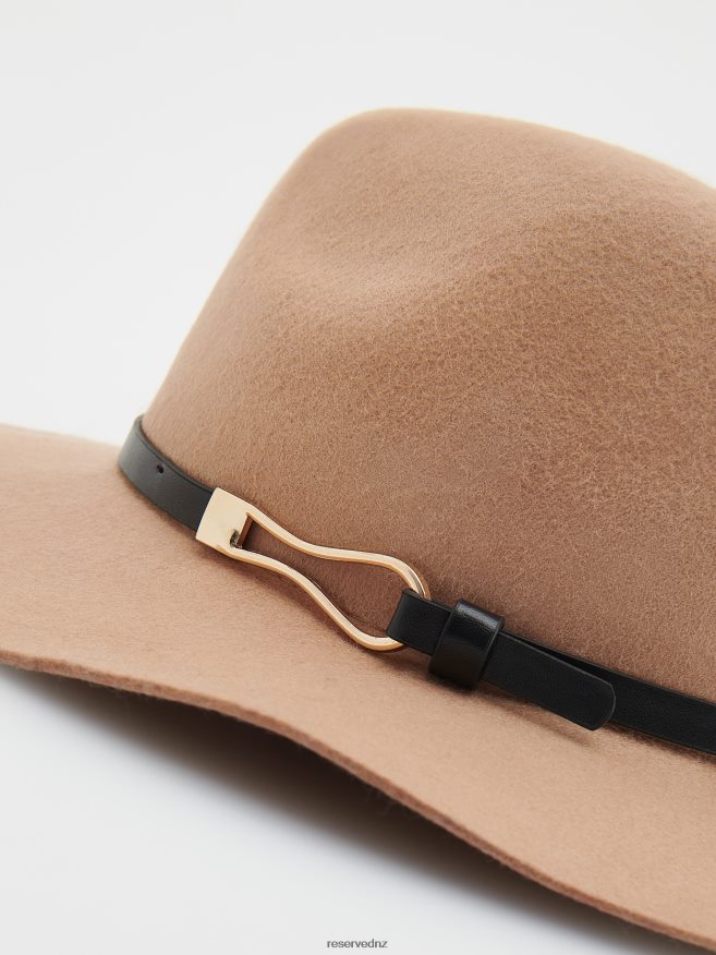 Reserved Women Wool Hat P6H08T1007 Accessory Golden Brown