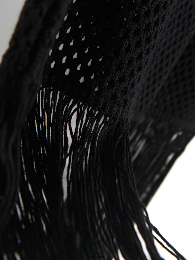 Reserved Women Dress With Fringe Hem P6H08T1065 Apparel Black