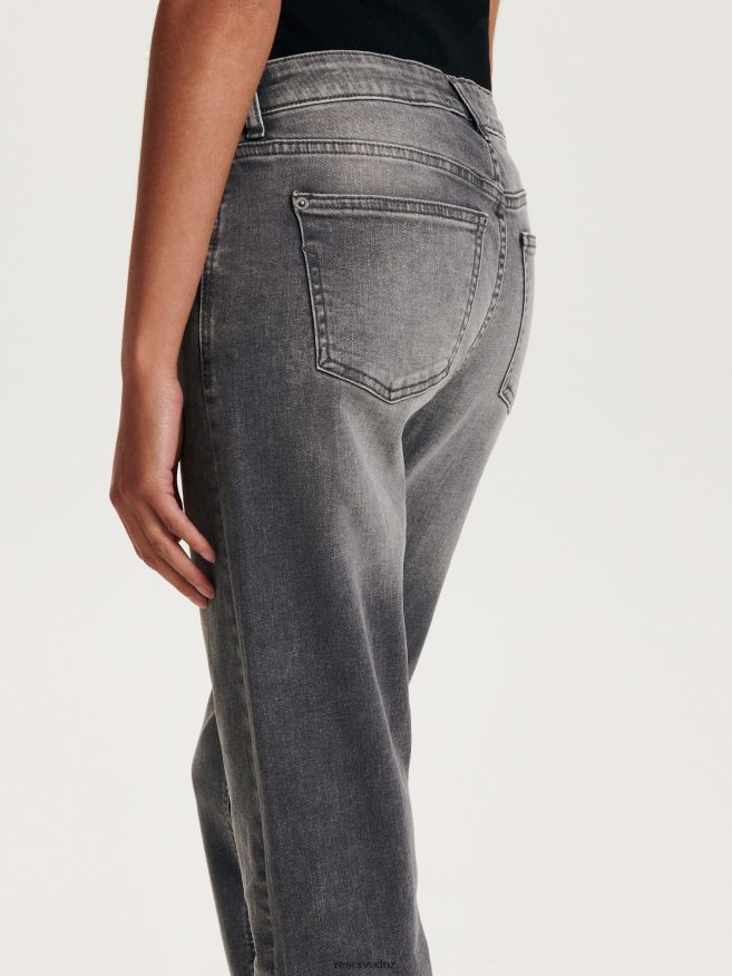 Reserved Women Boyfriend Slim Jeans P6H08T774 Apparel Light Grey