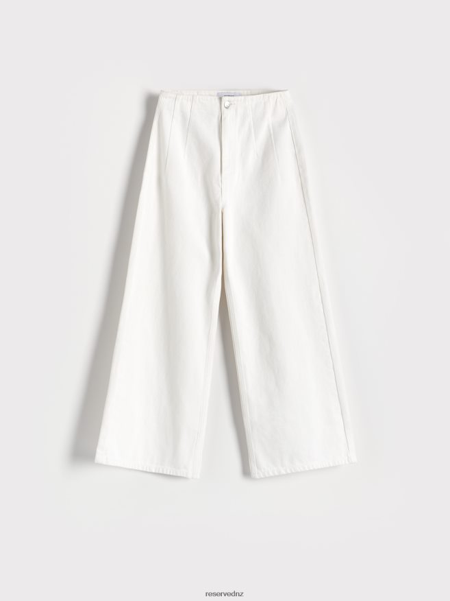 Reserved Women Cotton Rich Jeans P6H08T805 Apparel White