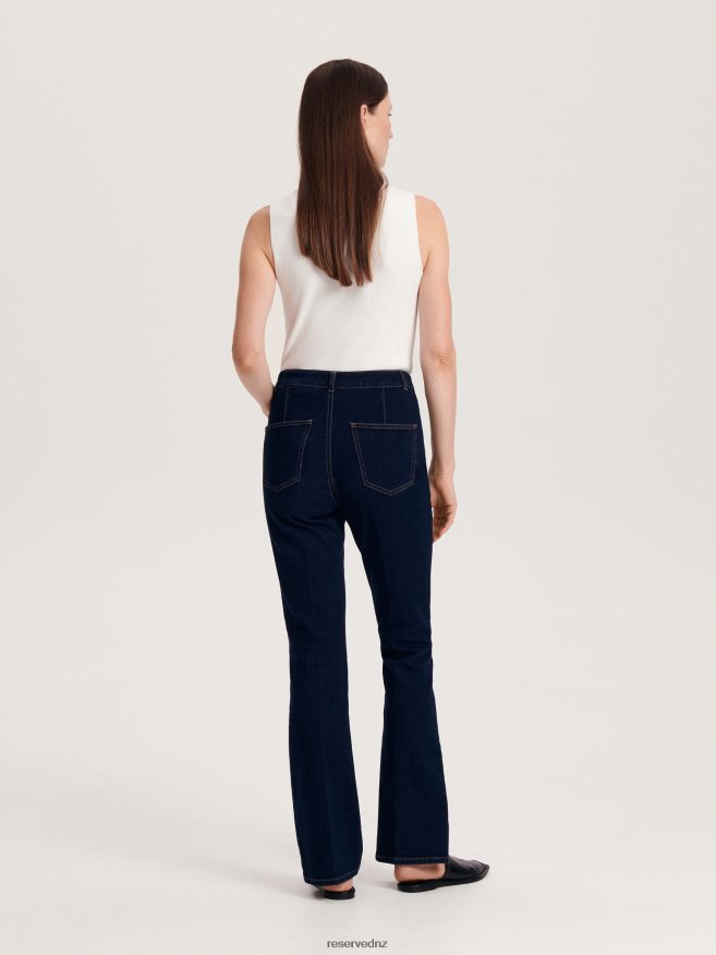 Reserved Women Flare Jeans P6H08T769 Apparel Indigo Jeans