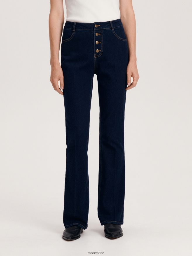 Reserved Women Flare Jeans P6H08T769 Apparel Indigo Jeans