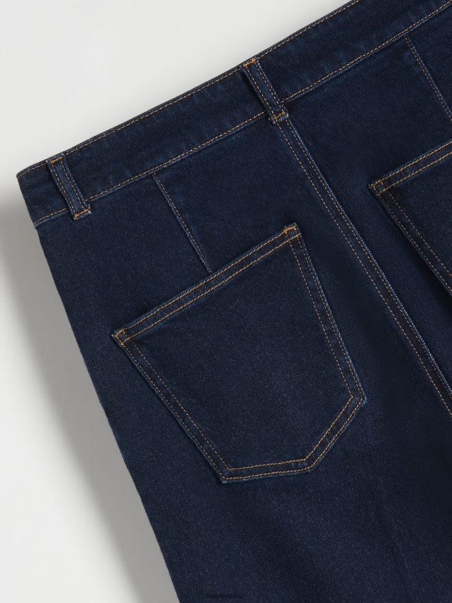 Reserved Women Flare Jeans P6H08T769 Apparel Indigo Jeans