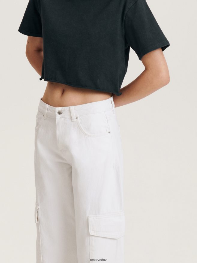 Reserved Women Flare Jeans P6H08T783 Apparel White