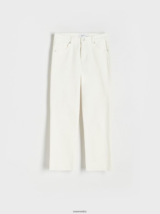 Reserved Women Flare Jeans P6H08T786 Apparel Cream