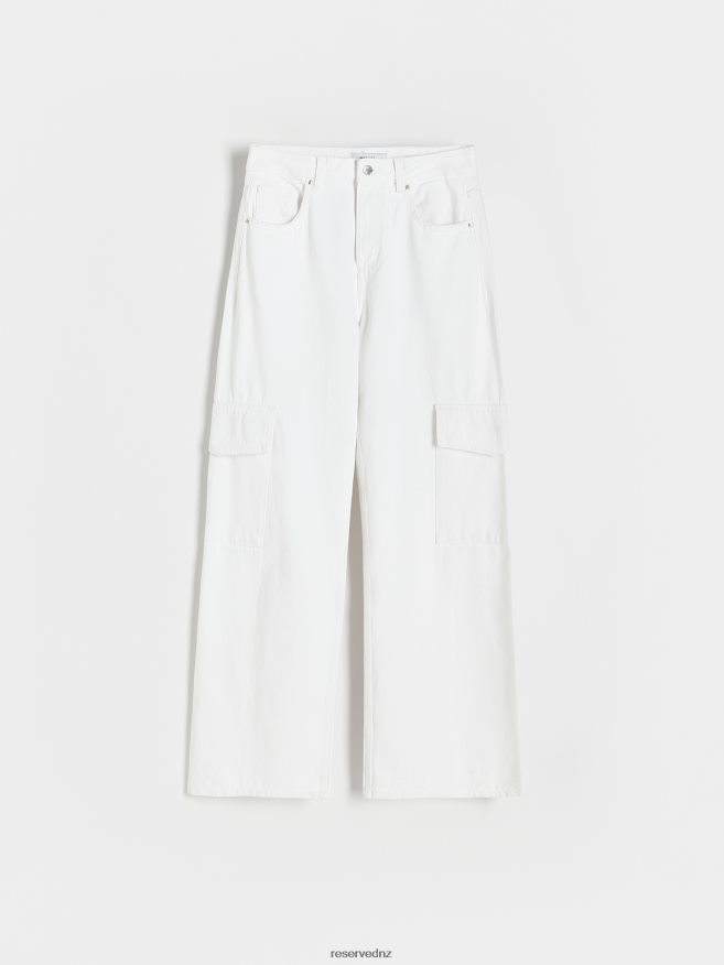 Reserved Women Flare Jeans P6H08T788 Apparel White