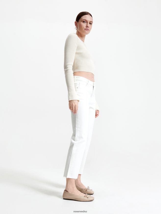 Reserved Women Flare Jeans P6H08T806 Apparel Cream