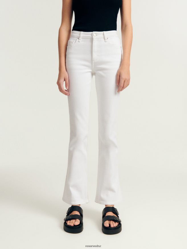 Reserved Women High Waist Flare Jeans P6H08T785 Apparel White