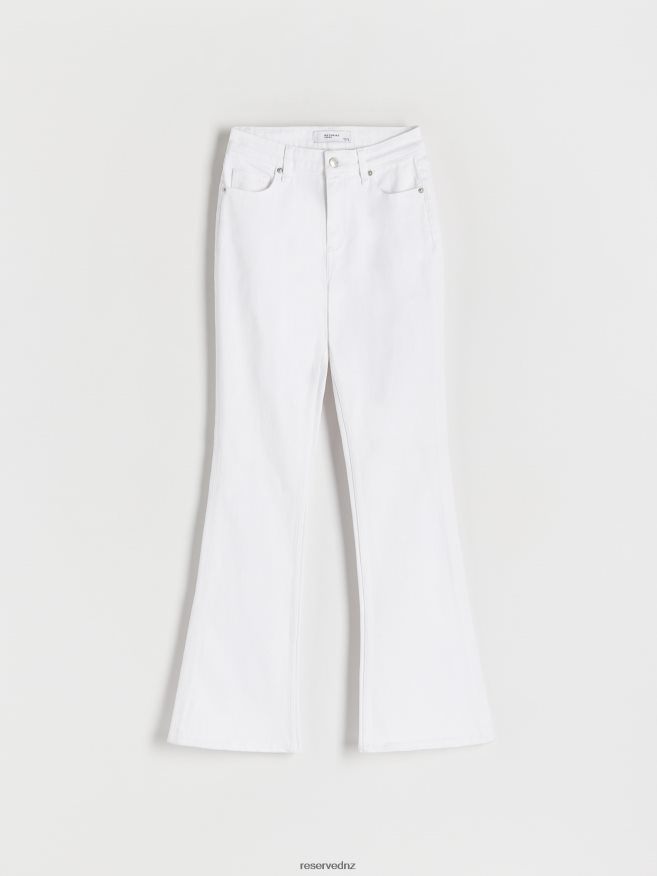 Reserved Women High Waist Flare Jeans P6H08T785 Apparel White